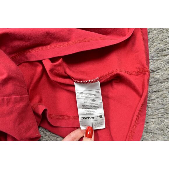 Carhartt Men's Red Cotton Blend T-Shirt Size XL Short Sleeve Relaxed Stained - Picture 4 of 8